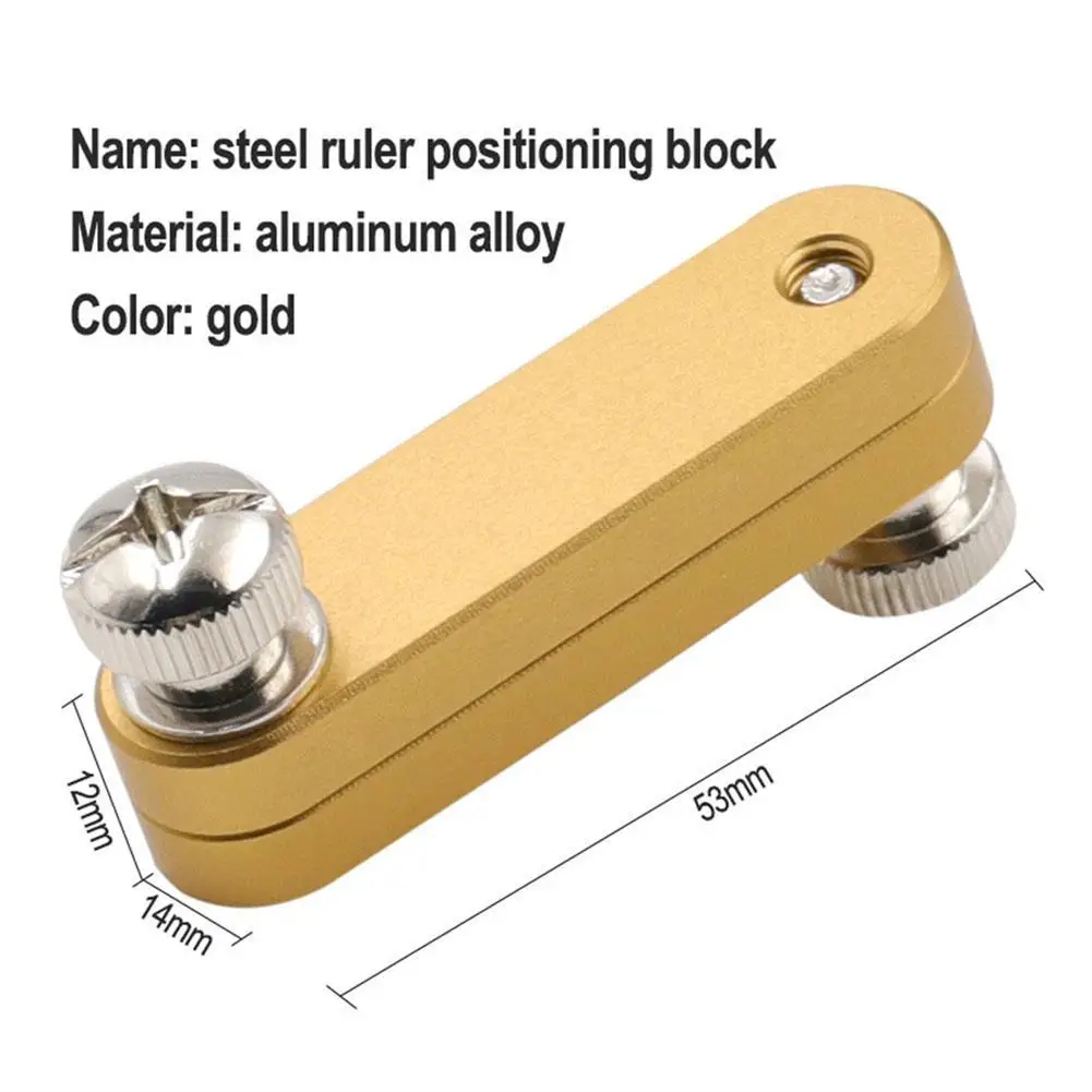 2pcs Steel Ruler Positioning Block Angle Scriber Multifunctional Line Marking Gauge Carpentry Measuring Tools Dropshipping
