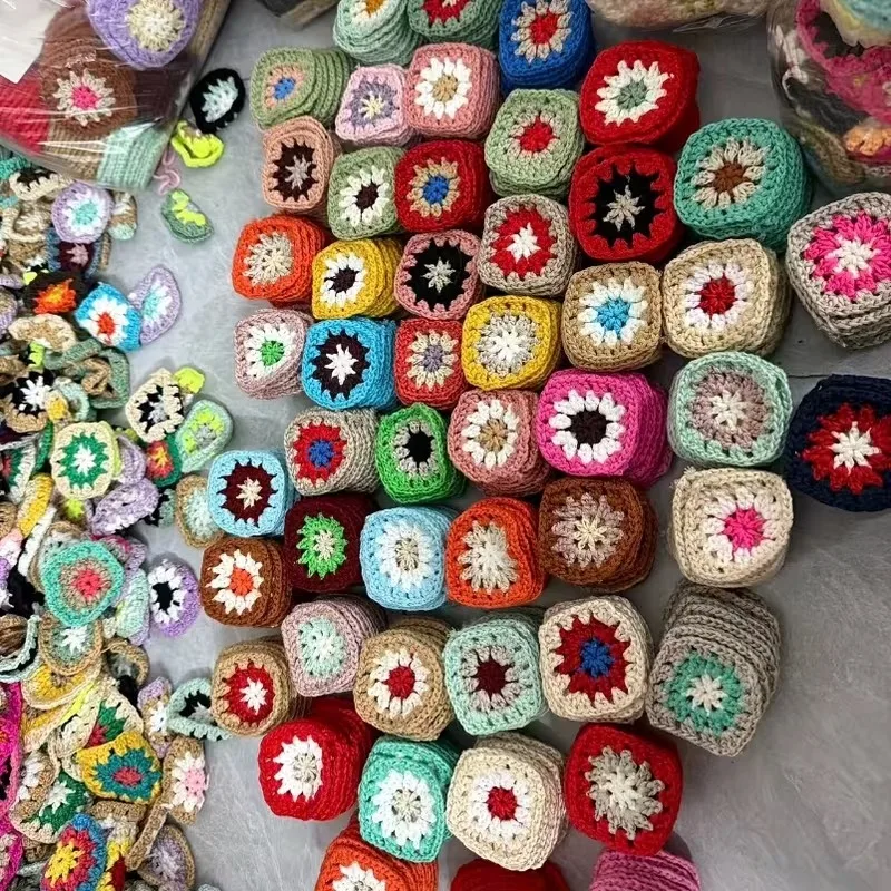 DIY Crochet Flower Doilies Table Mats - Handmade Patchwork Accessories for Clothes Hats Headgear - Assorted Color Styles