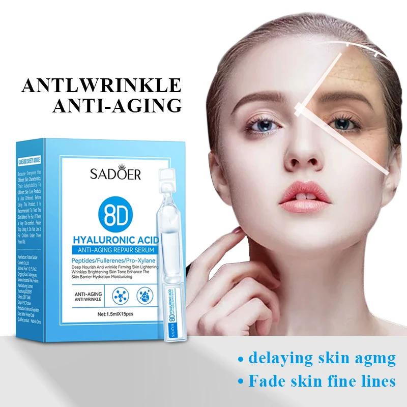 

Hyaluronic Acid Anti-wrinkle Repair Serum Brighten Anti-aging Lifting Firming Fade Fine Lines Portable Disposable Essence