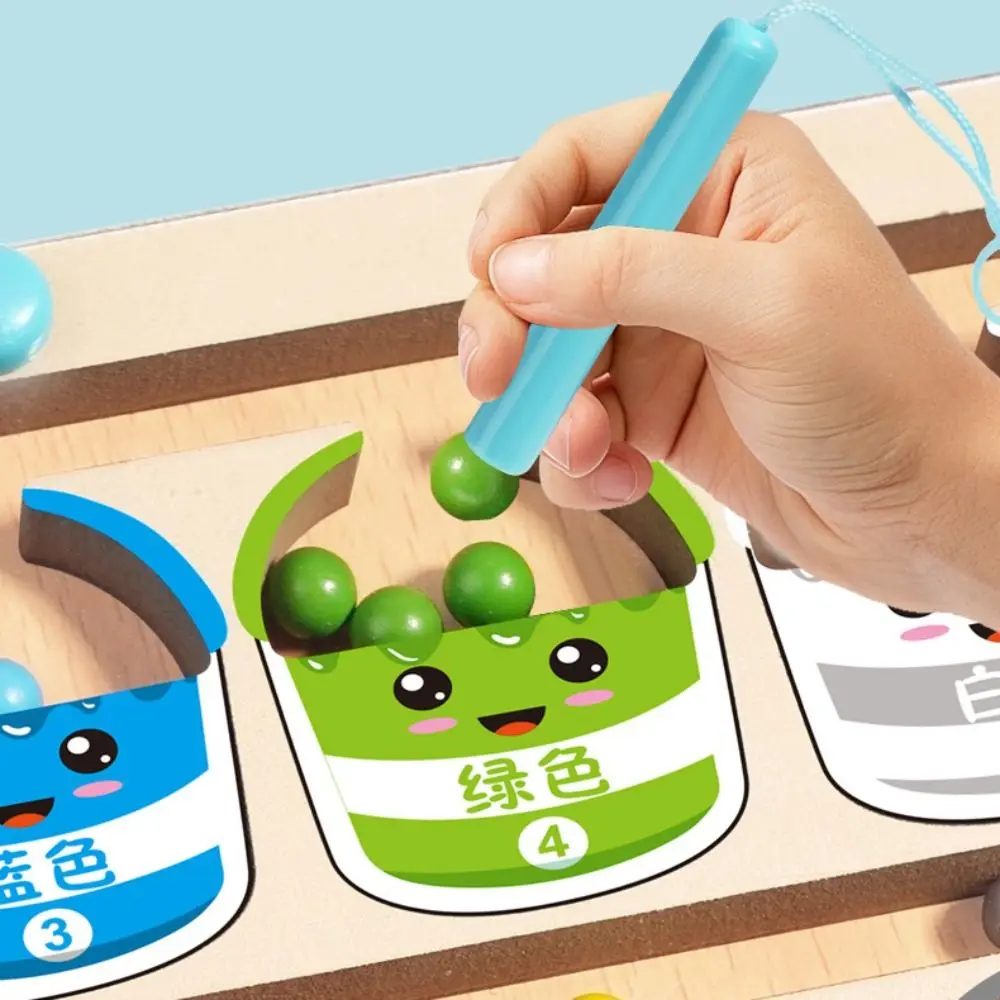 Gioco di posizionamento in legno in legno Giocattoli magnetici colorati per addestramento alla concentrazione per bambini Giochi educativi divertenti per l'ordinamento dei colori magnetici