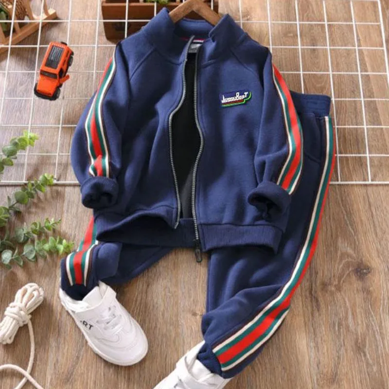 2024 Children\'s Clothing Set New Spring and Autumn Wear Boys\' Baby Casual Jacket Pants Handsome Boys\' Sports Two Piece Set