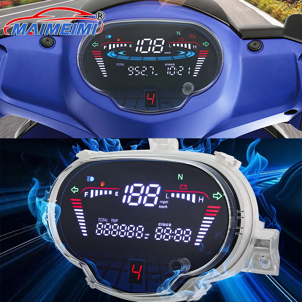 Velocímetro de motocicleta, Panel electrónico de tablero Digital LED para Yamaha Sight 115/Crypton Fi 114 Sirius fi VEGA RR/ VEGA FORCE