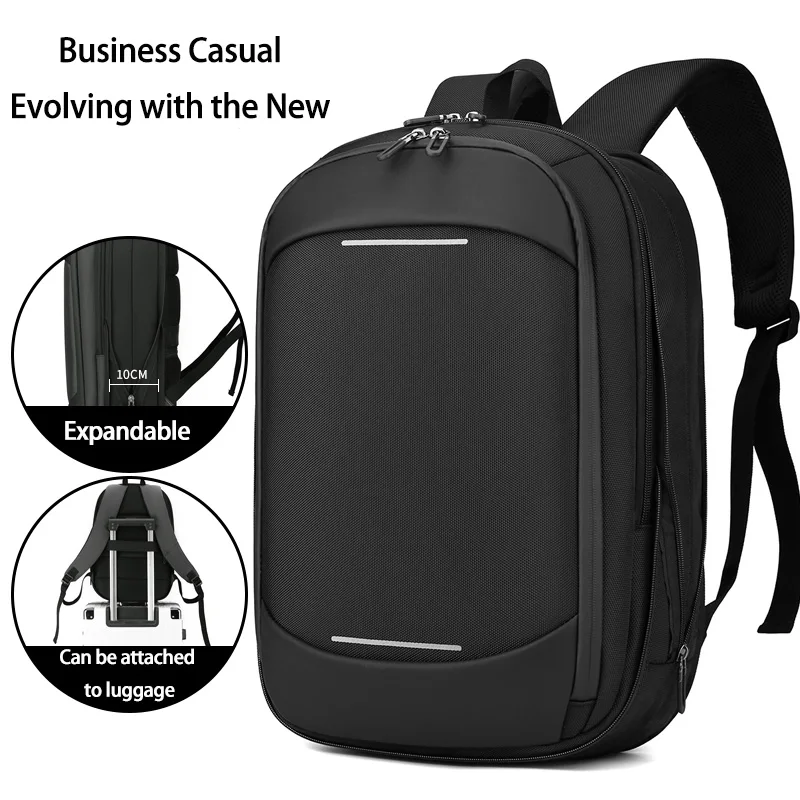 حقيبة ظهر رجال الأعمال ذات سعة كبيرة وواسعة ومتينة للرجال حقيبة ظهر كاجوال وظيفية قابلة للتوسيع للرجال للركاب والكمبيوتر المحمول #1