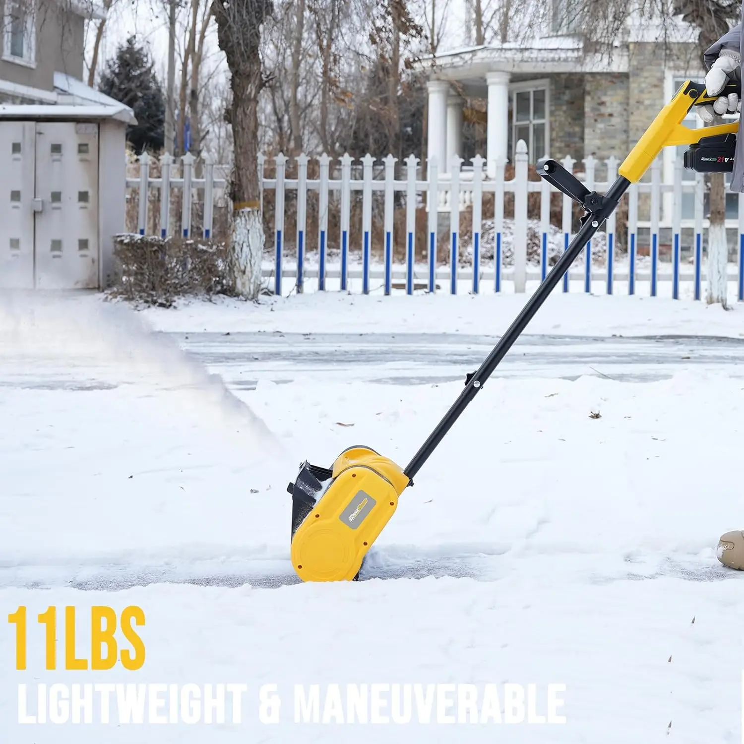 Cordless Snow Shovel, 4Ah Cordless Snow Blower, Battery Snow Blower with Directional Plate & Adjustable Front Handle (2 * 4Ah Ba