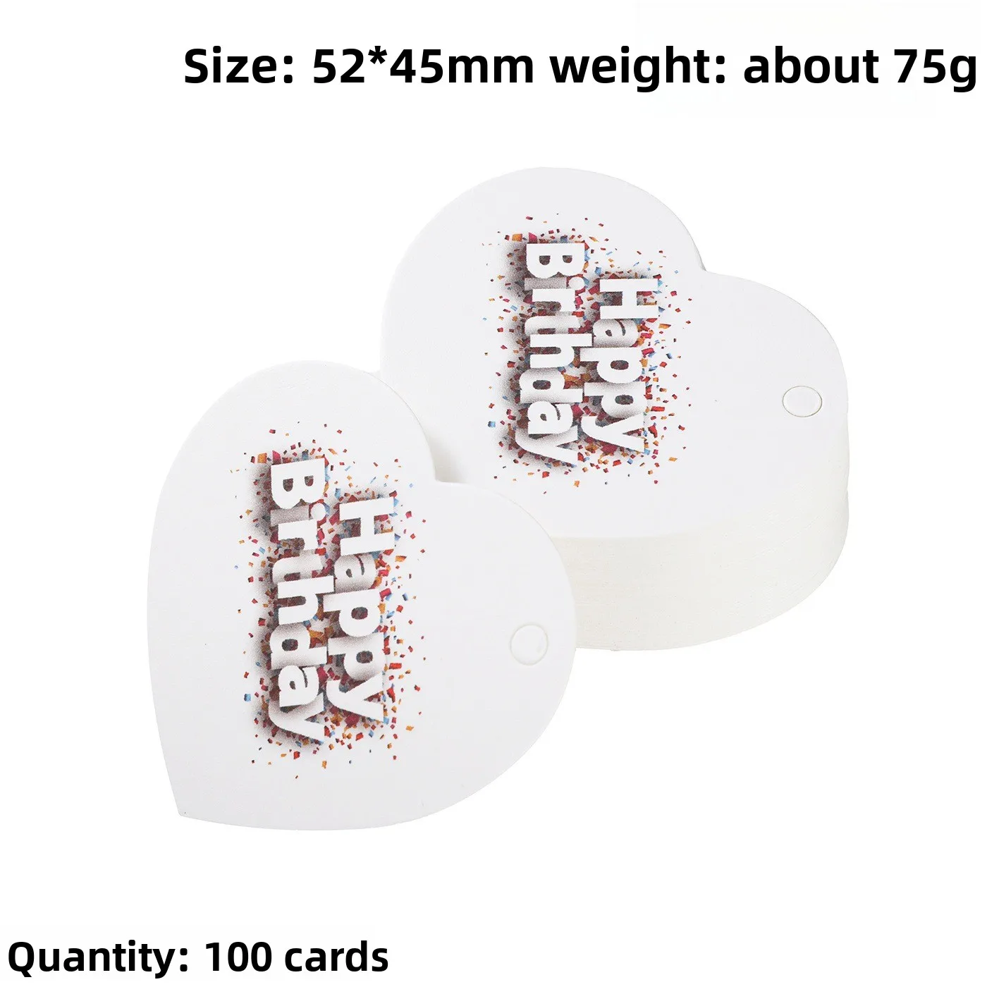 Happy Birthday Gift Tags Printed White Paper Cards for Birthday Party Decoration Goodie Candy Cookie Packaging Supplies Hang Tag