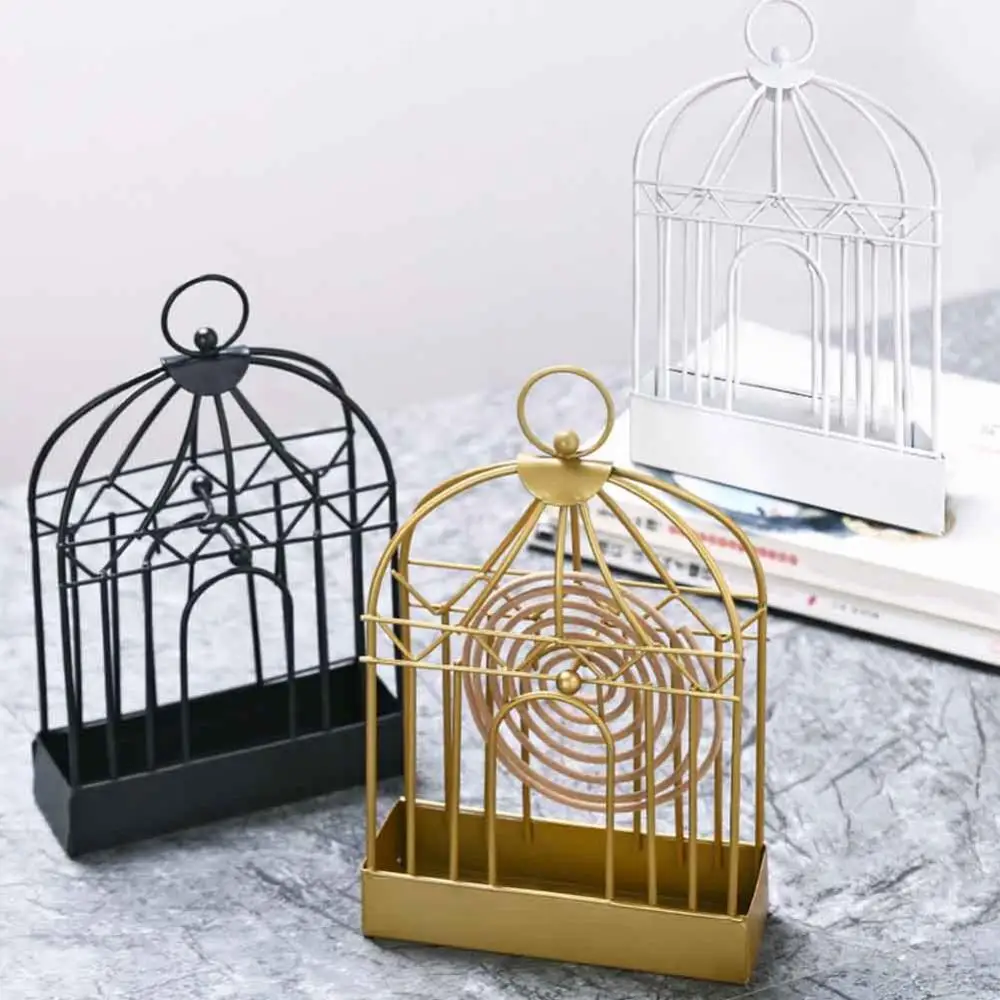 Estilo nórdico Metal Mosquito Coil Holder, Birdcage incenso Rack, decoração de casa