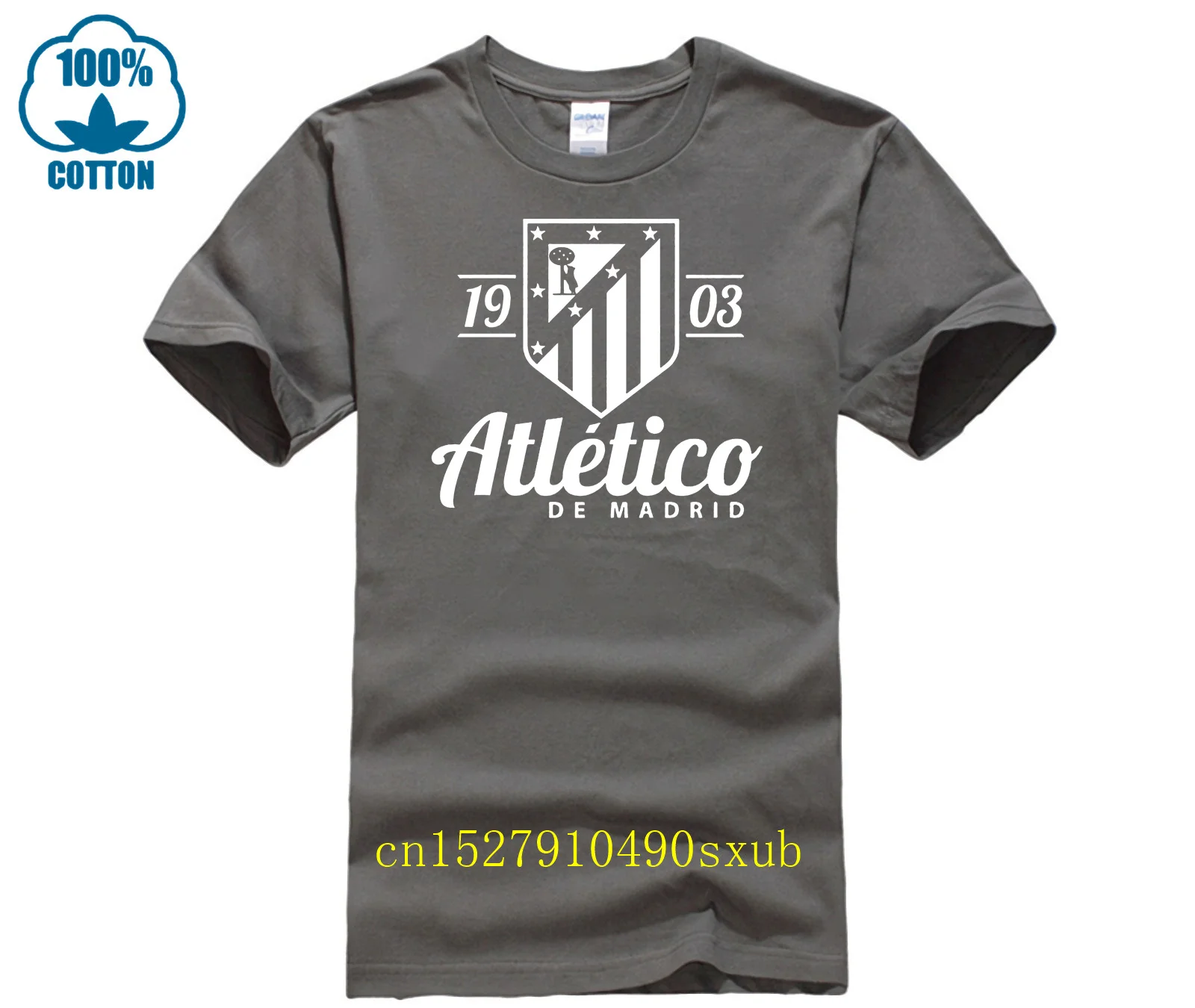 Atletico De Madrid Shirt  Spain Soccerer Futbol T Shirt Camiseta La Liga  Printed T Shirt Pure Cotton Men Top Tee