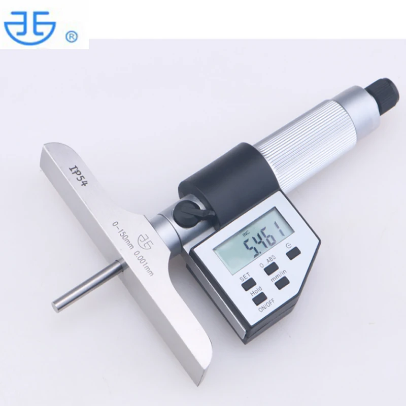 Industrial Tools 0-25mm/50mm/100mm/150mm/200mm/300mm Electronic Depth Micrometer with Bases Interchangeable Rod