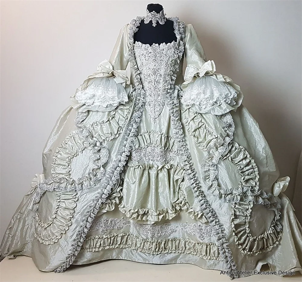 18th Century Victorian Rococo French Court Queen Charlotte Marie Antoinette Costume Georgian Duchess Dress Regency Era Ball Gown