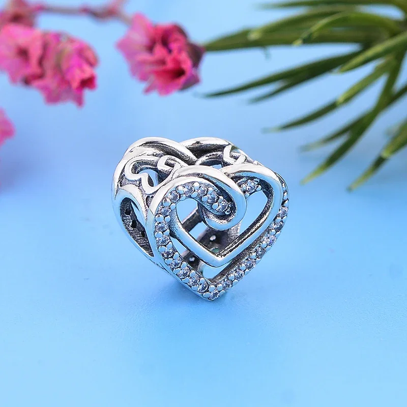 FC Jewelry Fit Original Charms Bracelet Authentic 925 Silver Infinity Heart Zircon Bead For Making Women Valentine Berloque 2022