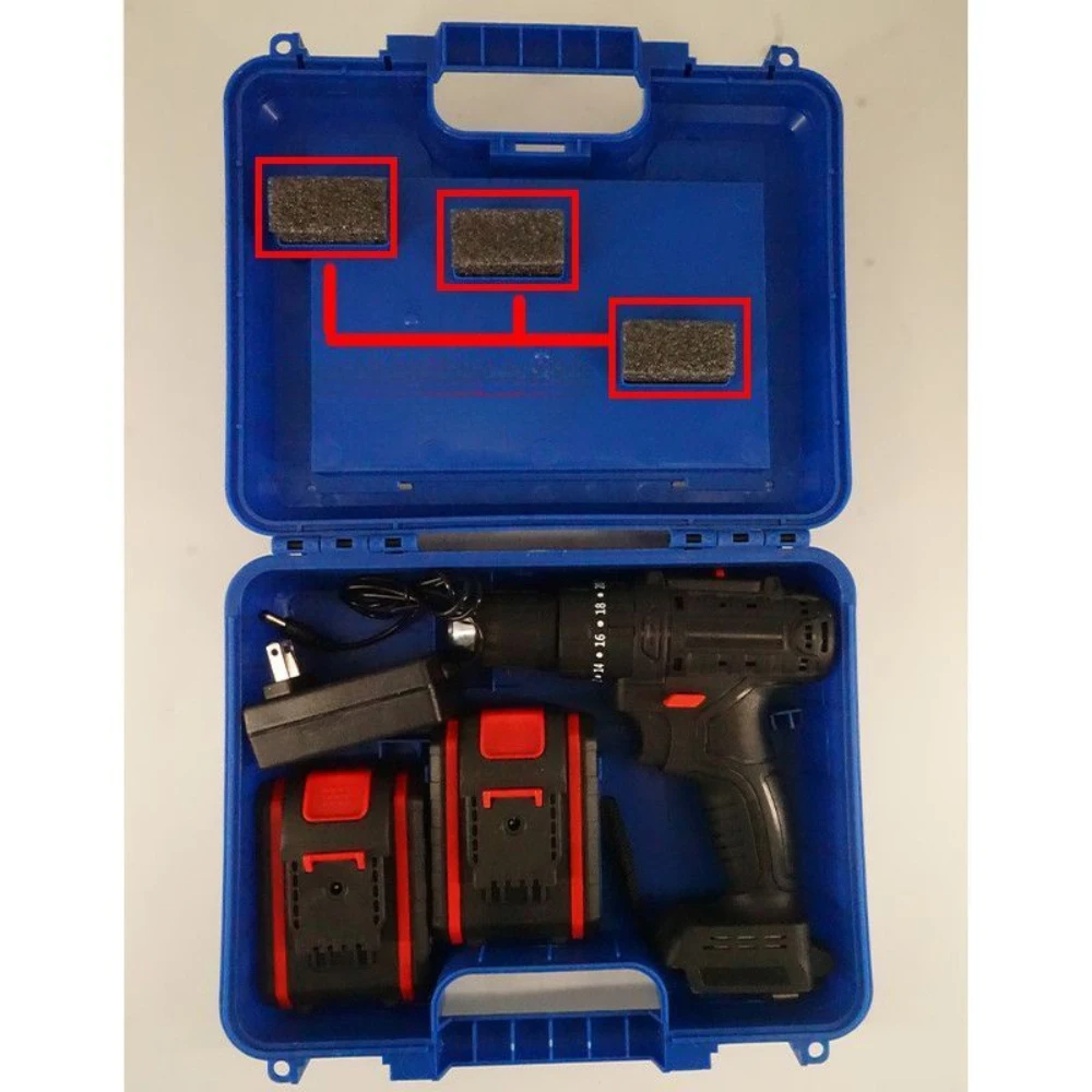 26x20cm Electric Drill Wrench Storage Empty Tool Box Case with Parts Box for 12V 16.8V 21V Small Power Tools