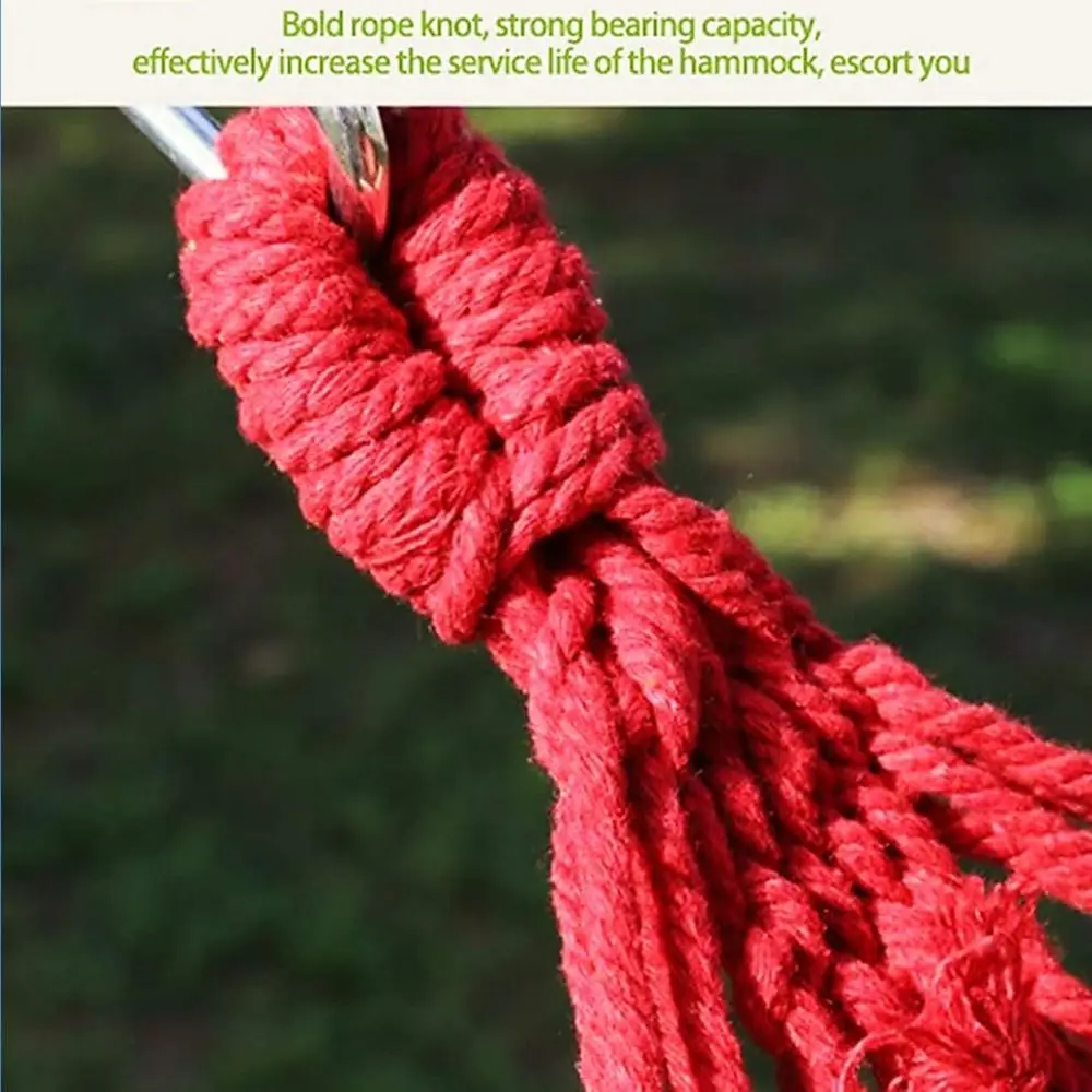 Ultra Double XL Wide Hammock - Two Person Woven Cotton Swing Bed for Outdoor or Indoor Use with Hanging Ropes image 5