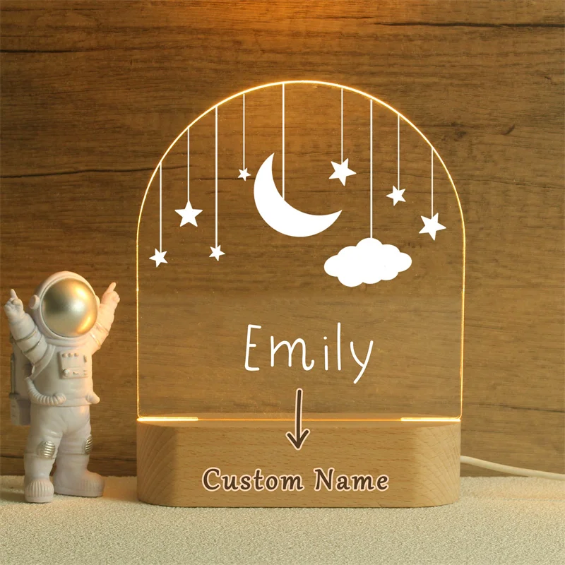 Custom Name Night Light para crianças, presente personalizado para o bebê, decoração do quarto