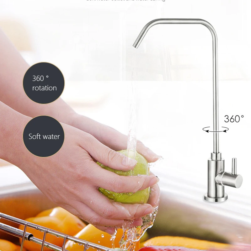 Grifo de agua potable para cocina, grifo con filtro de acero inoxidable cepillado, Palanca única, purificador de agua, grifo de ósmosis inversa
