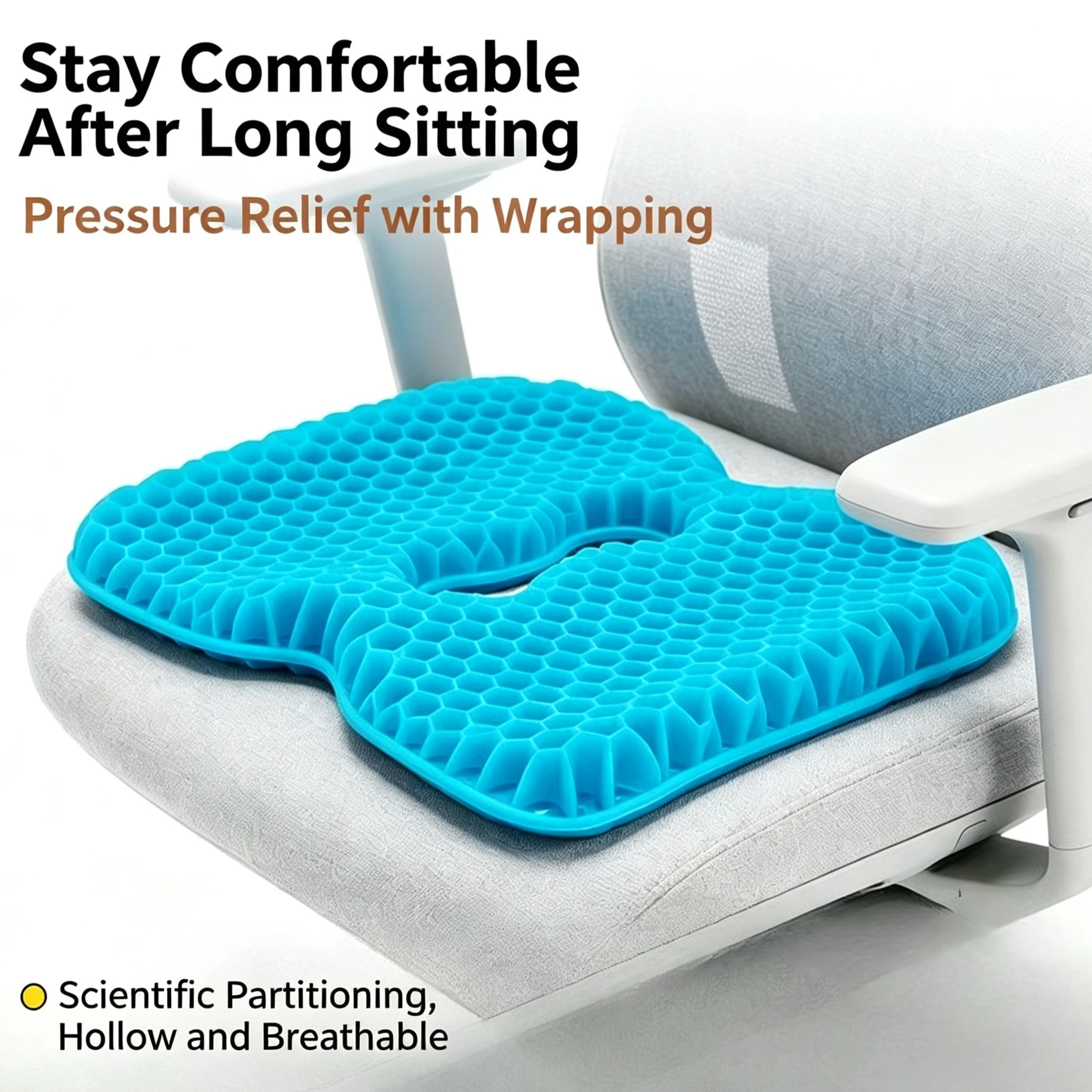 Honeycomb Gel Cooling Seat Cushion Summer High-quality Comfortable Breathable Sitting Cushion Home Decoration Accessories