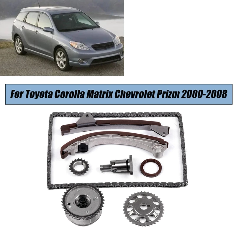 

Engine Timing Chain Kit For Toyota Corolla Matrix Chevrolet Prizm 2000-2008 3ZZ-FE 1ZZ-FE Tensioner Guide Rail Crank Cam Parts