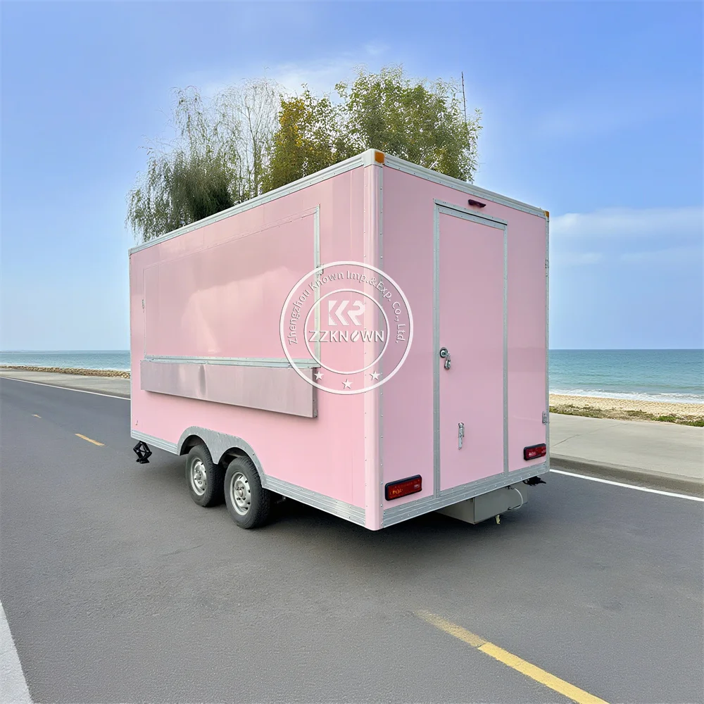 

Mobile Kitchen Coffee Hot Dog Fast Food Cart Trailer Custom Street Snack Pizza Cart Concession Food Truck With Full Kitchen