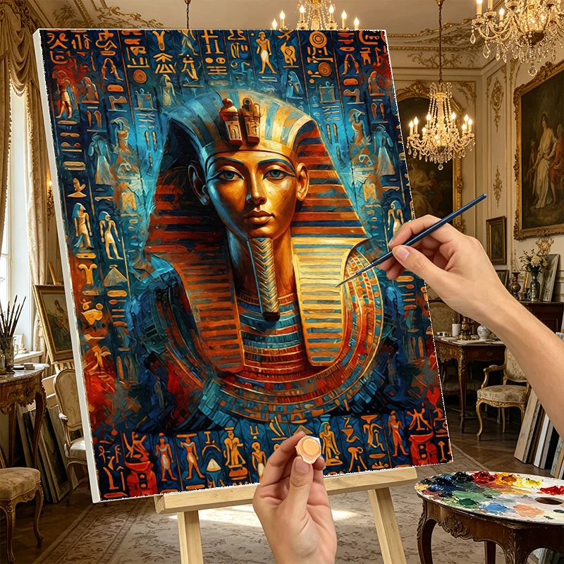 Pharaoh Style Painting By Numbers for Adults DIY Kits HandPainted on Canvas Oil Picture Drawing Coloring By Number