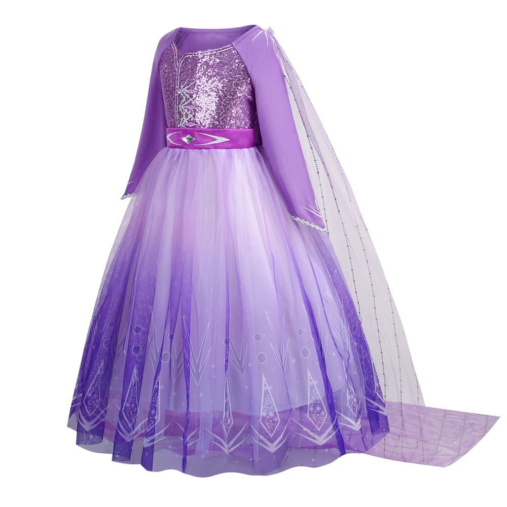 Mädchen Schnee königin Elsa Kinder Kostüme für Mädchen 2024 Karneval Party Abschluss ball Kleid Robe spielen Kinder Kleidung gefroren Prinzessin Kleid