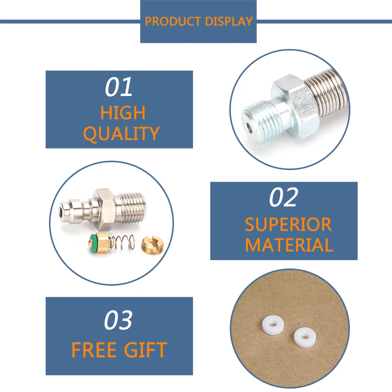 Tubo flessibile in nylon per ricarica aria con pompa pneumatica ad alta pressione lunga 100 cm Filettatura M10x1 con filettatura M10x1 Disconnessione rapida 40Mpa 6000psi