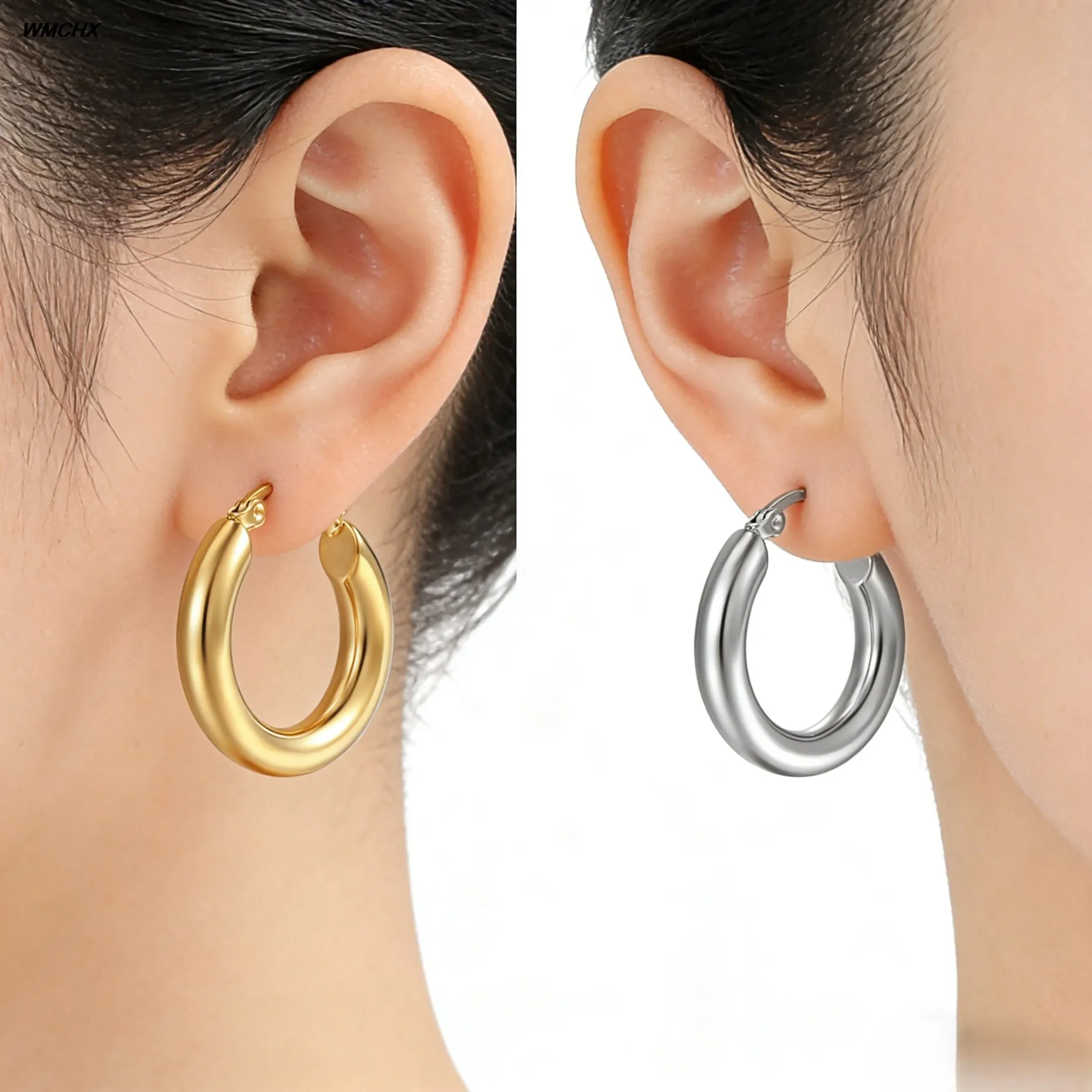 Fashion Gold Size Circle Earrings Women's Jewelry Accessories Classic Stainless Steel Earrings Wholesale Geometric earrings