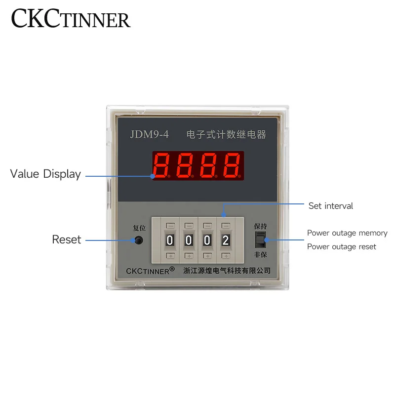 JDM9-4 JDM9-6 4/6 cyfry przekaźnik cyfrowy licznik akumulacji przerw w zasilaniu czujnik PNP DC24V AC220V AC380V
