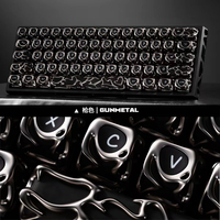 XVX Liquid Metal Texture Keycap PBT/PC Custom Electroplating Process Keyboard Cap Cherry Profile KeyCap for Mechanical Keyboard