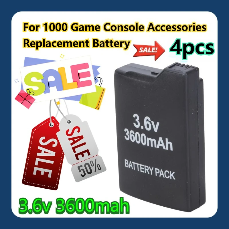 

For 1000 Game Console Accessories Replacement 3.6V Battery 4pcs