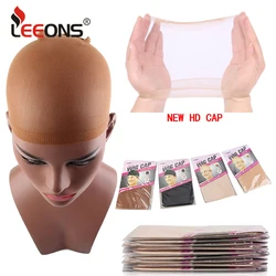 Paquete de 10 gorros elásticos de nailon para niña y mujer, medias transpirables para hacer pelucas, color marrón oscuro, 20 piezas