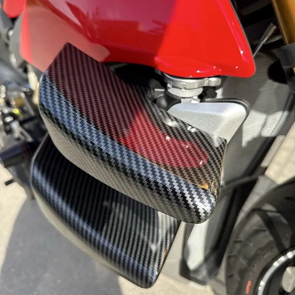 Image of V4 Winglet Für Ducati Streetfighter V2 SP 2020-2023 2024 V4S Seite Panel Moto Spoiler Verkleidung Aerodynamische Flügel windabweiser Fix