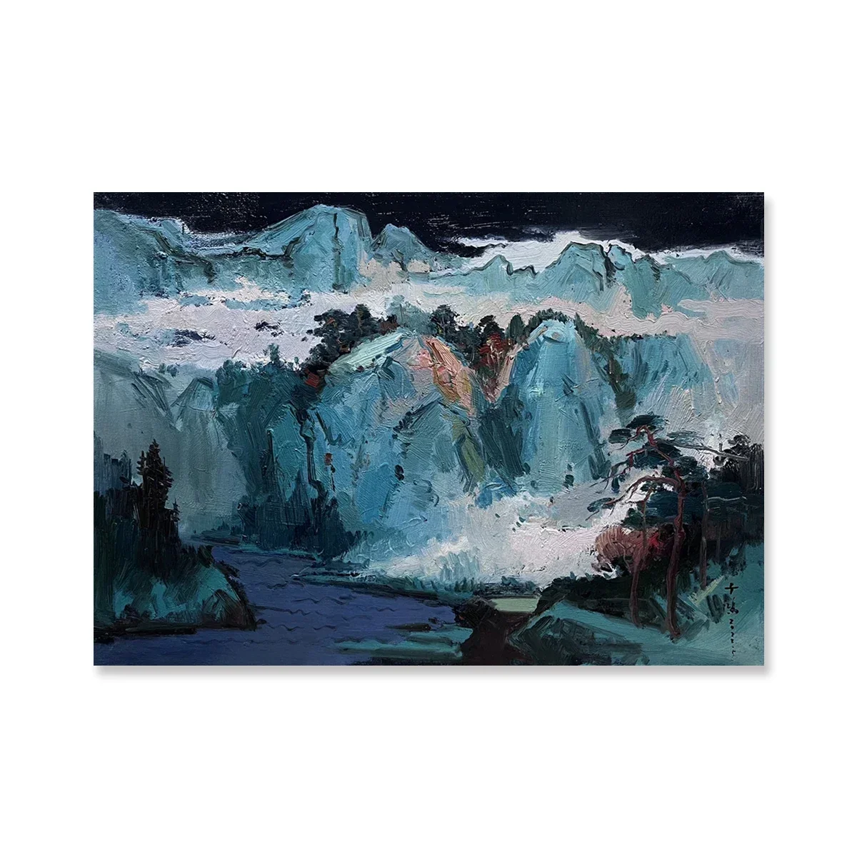 

Abstract Mountain Landscape Hand-painted oil painting landscape Living room Decorative Painting Wall Art Customised Artwork