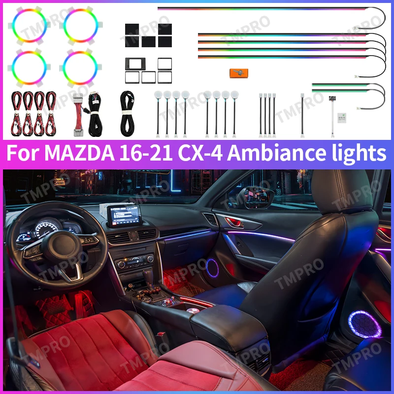 

Applicable for 2016-2021 MAZDA CX4 CX-4 Ambient Lights Automotive Interior Decoration64 Colors LED Safety assistance systems