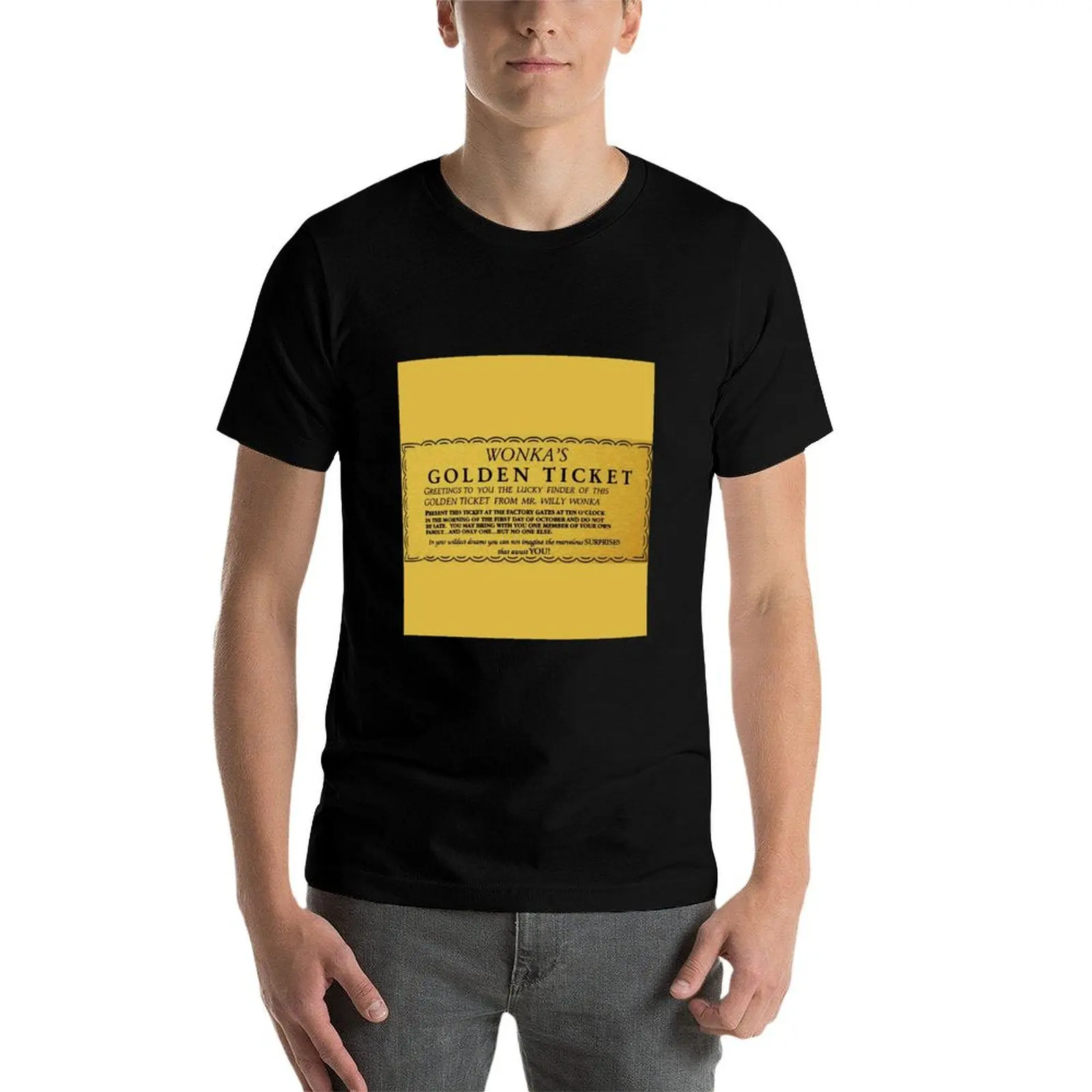 golden ticket T-Shirt t shirt for man anime t shirts for man t shirt man casual T-shirt view 3