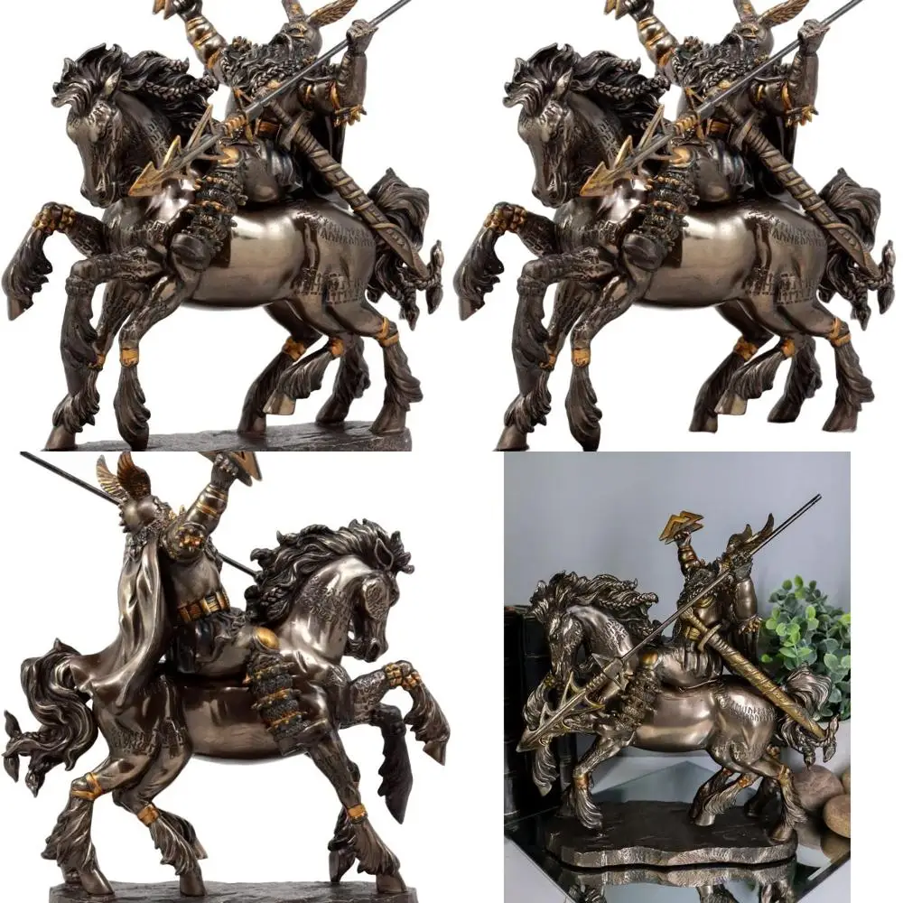 

9 Norse Odin Figurine: Viking God Riding Sleipnir, Asgard's Father, Mythology Statue