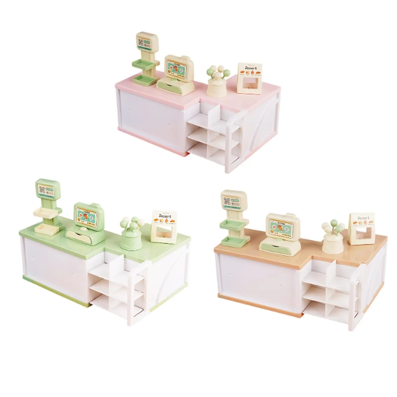 เครื่องบันทึกเงินสดขนาดเล็กสำหรับเล่นบ้านตุ๊กตา สเกล 1:12 สำหรับเด็กอายุ 3 ปีขึ้นไป