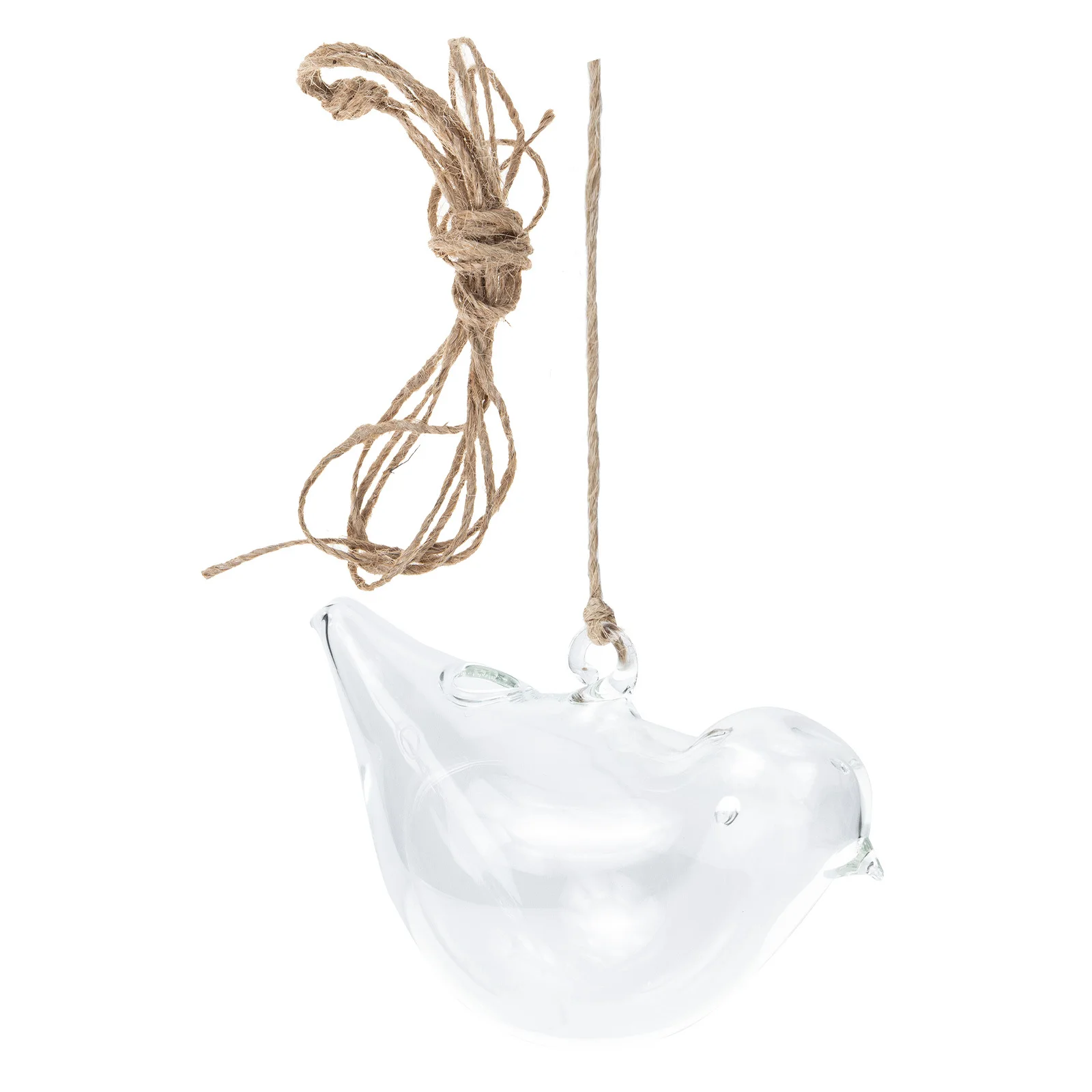 

Glass Bird Shape Hanging Flower Pot Transparent DIY Hydroponic Planter Small Hanging Vase Home Decor Office Accessories