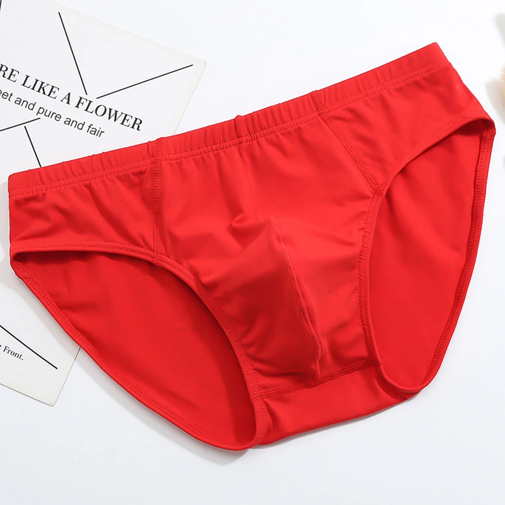 

Panties Men Sexy Red Cotton Briefs Low Waist Underwear Bikini Pouch Panties Underpants Thin Breathable Elasticity Bikini Slip