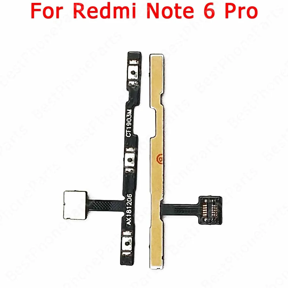 For Xiaomi Redmi Note 6 7 8 8T 9 Pro 9S 4 4X 5 5A Key Power On Off Repair Side Button Replacement Volume Switch New Flex Cable