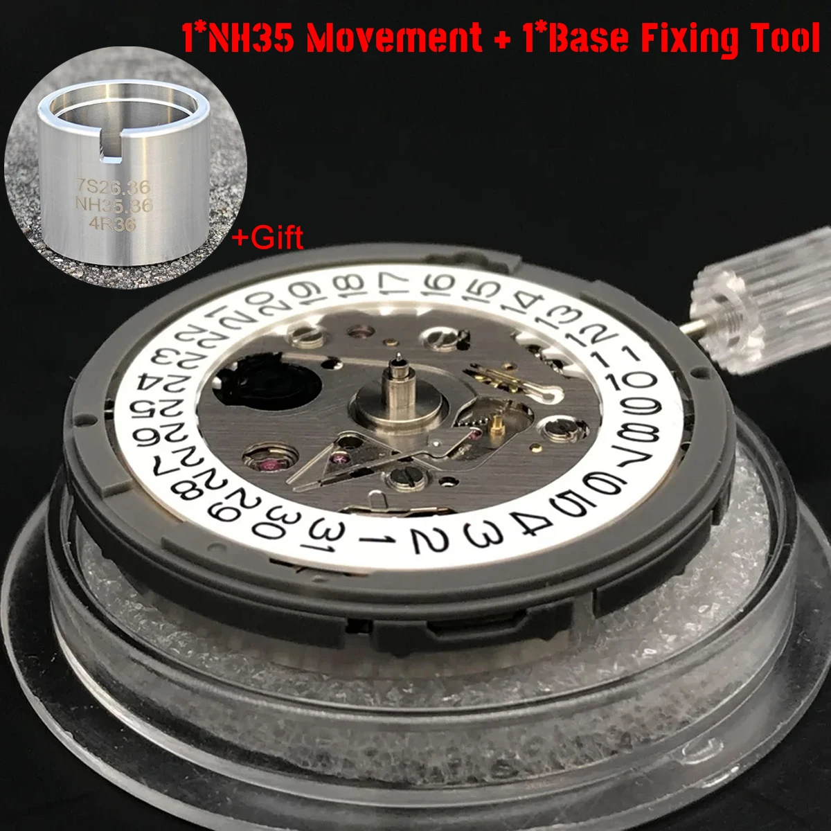 

Original NH35A Premium Mechanical Movement NH35 Date wheel 24Jewel Automatic winding High Accuracy Movt Retainer Repair Assembly