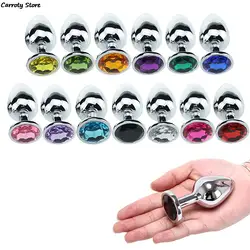 Sex Toys Products For Men Couples Small Size Metal Crystal Anal Plug Stainless Steel Booty Beads Jewelled Anal Butt Plug