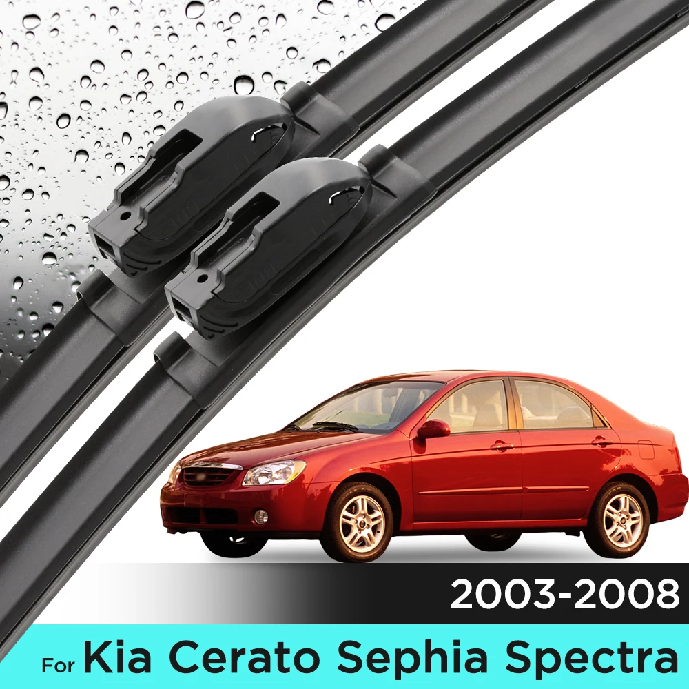 Juego de limpiaparabrisas delanteros de silicona y goma para Kia Cerato Sephia Spectra 2003 - 2008, cepillo para ventana de parabrisas de 24 "+ 16"