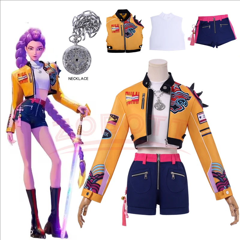 

2025 Cartoon Demon Hunter of KPop Cosplay Rumi Top Pants Disguise Roleplay Costume Outfit Halloween Carnival Suits For Women