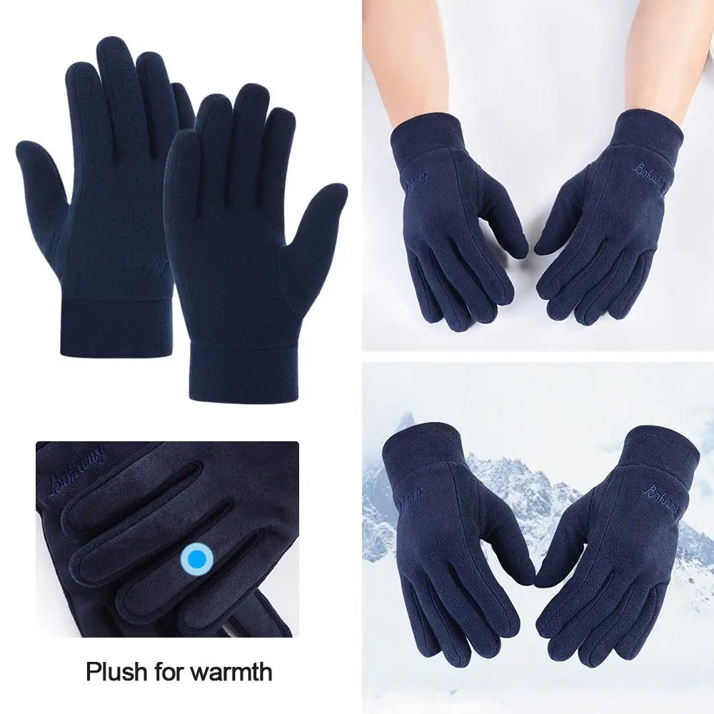 Riding Driving Gloves Fleece Autumn Winter Full Finger Mittens Thick  Women Gloves Furry Warm Mitts