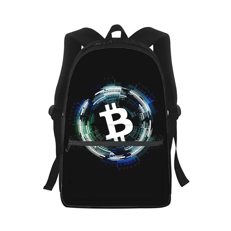 Bitcoin money currency uomo donna zaino 3D Print Fashion Student School Bag zaino per Laptop borsa a tracolla da viaggio per bambini