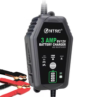 HTRC 6V 12V 3A Smart Battery Charger for Trickle Lithium LiFePO4 Lead-Acid Batteries Automatic Car Motorcycle Battery Charger