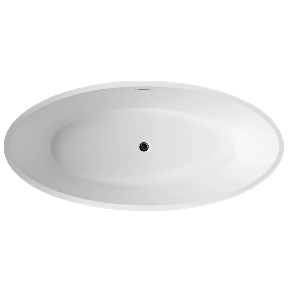 New Design Bathtub Wavy Texture on Surface Acrylic Free Standing Bathtub with Drainage