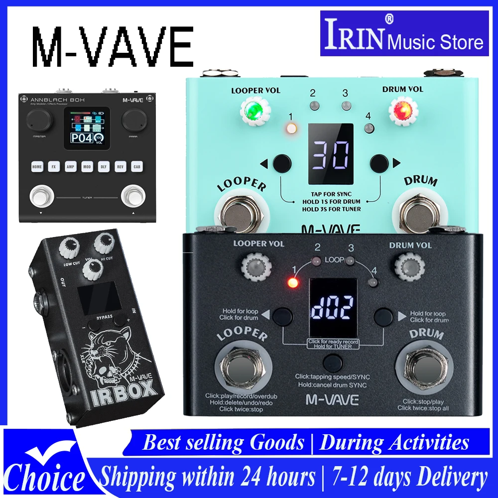 Pedal de Efectos para Guitarra M-VAVE, Looper de Batería, 30 Ritmos, 11 Minutos de Tiempo de Grabación, Afinador de Alta Precisión, LOST TEMPO CUVAVE