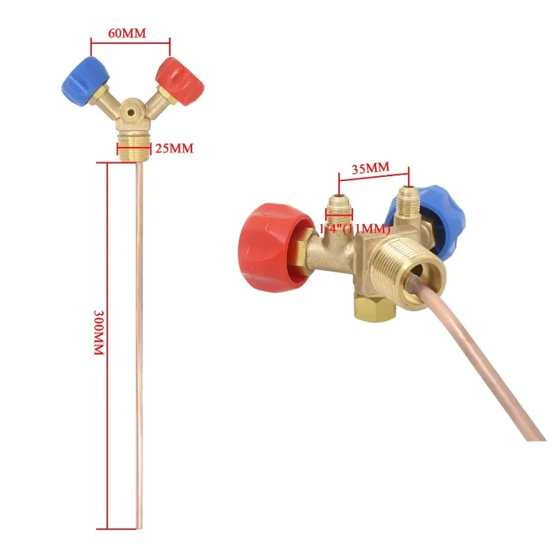 1PC Special valve cylinder for Refrigerant recovery high and low pressure claw valve explosion-proof bottle mouth valve parts