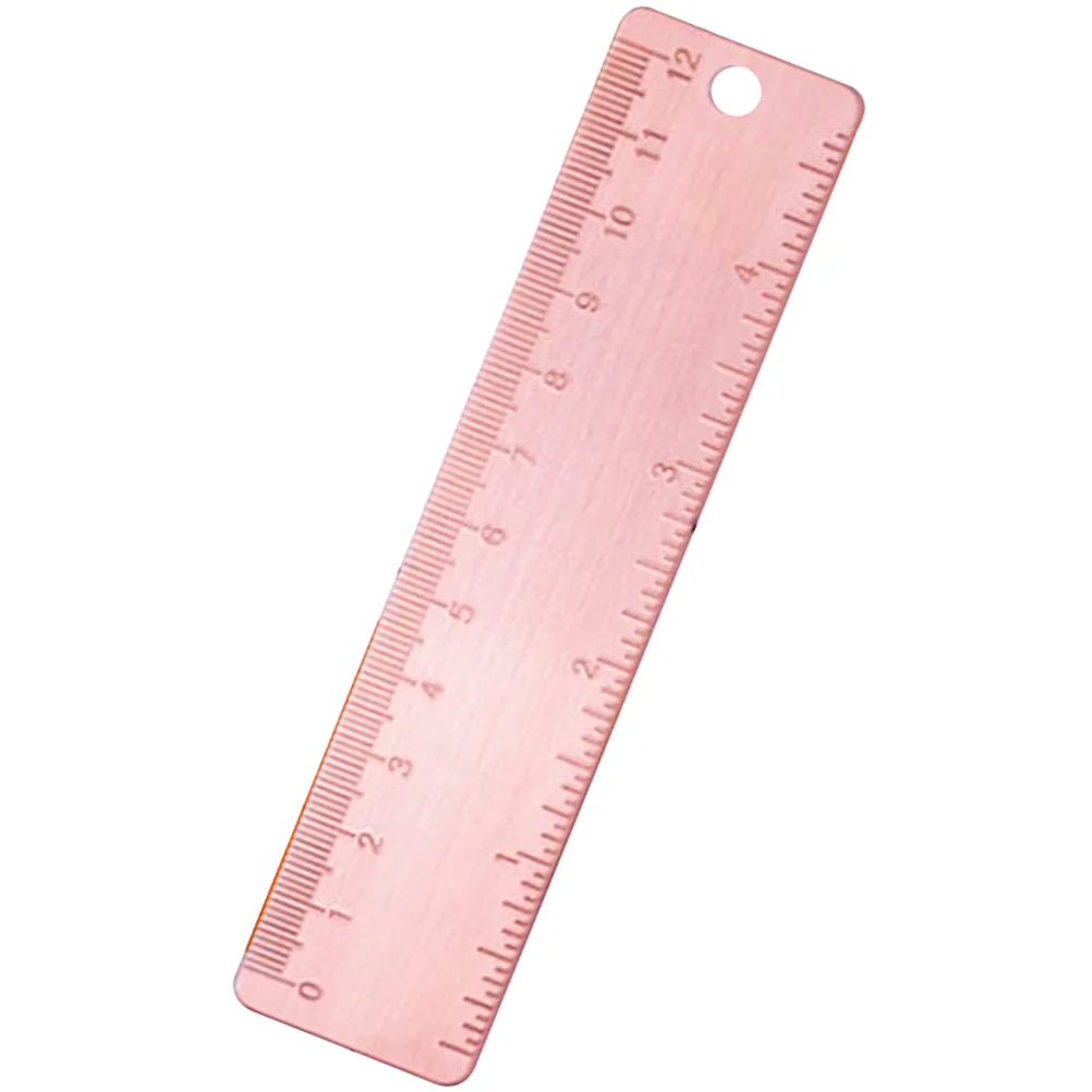 Copper Ruler 12cm Copper Measuring Tool for Drawing Teaching Engineering Compact Portable School Supplies