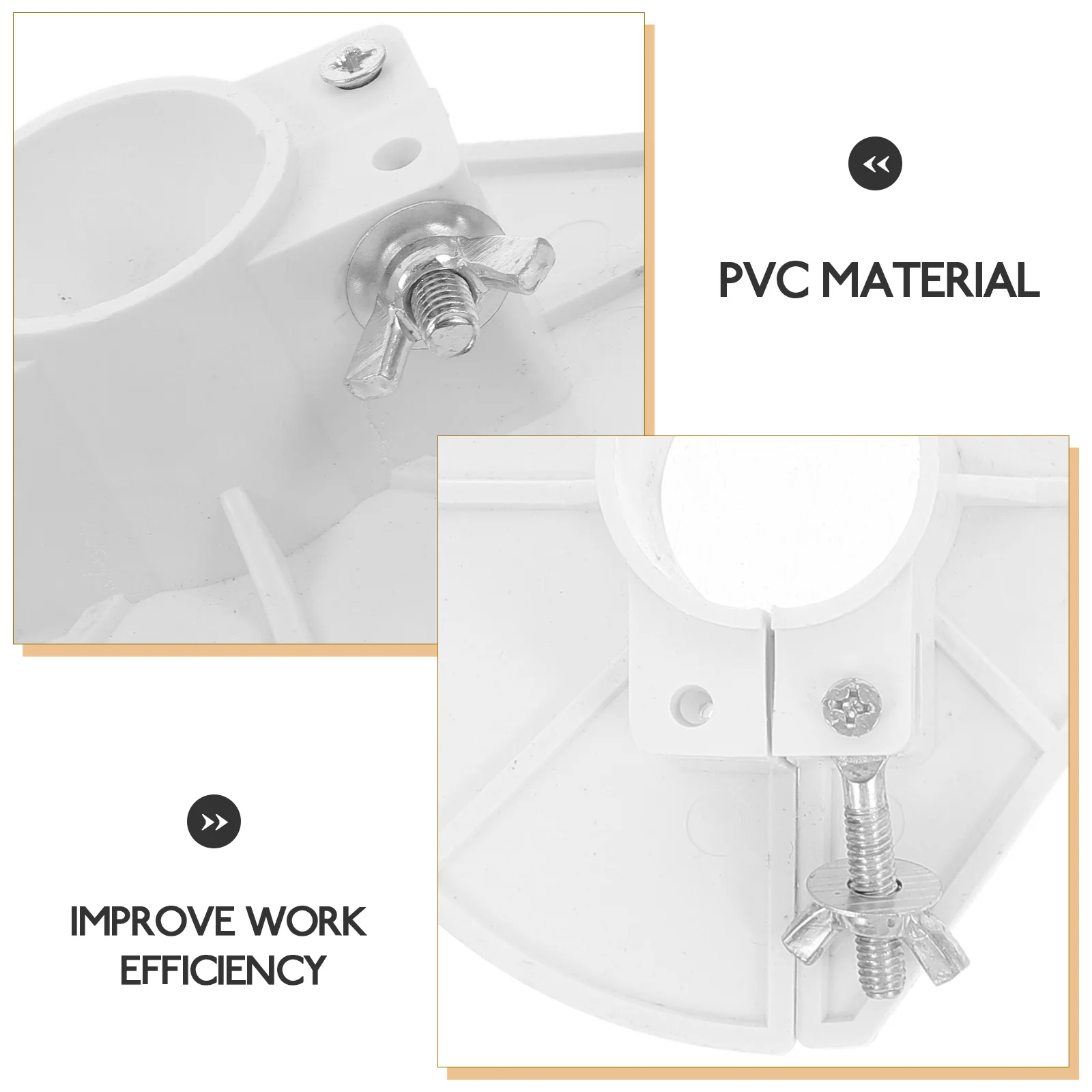 

4 Sets PVC Hole Filling Templates 32 St Thick Drainage Pipe Plates Bathroom Plastic White Water Pipe Drainboard Plugging